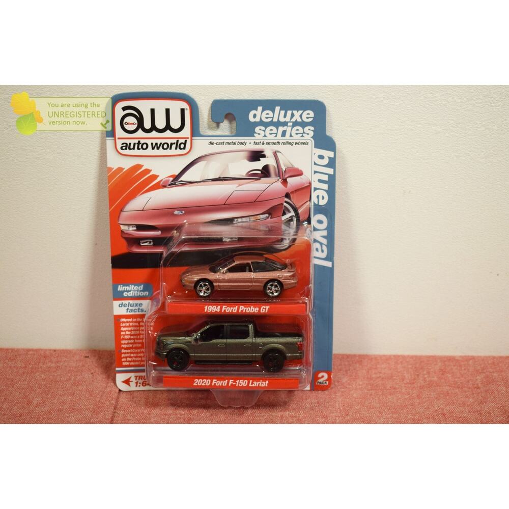 Auto World Deluxe Series ‘94 Ford Probe GT & ‘20 Ford F-150 Lariat 1:64